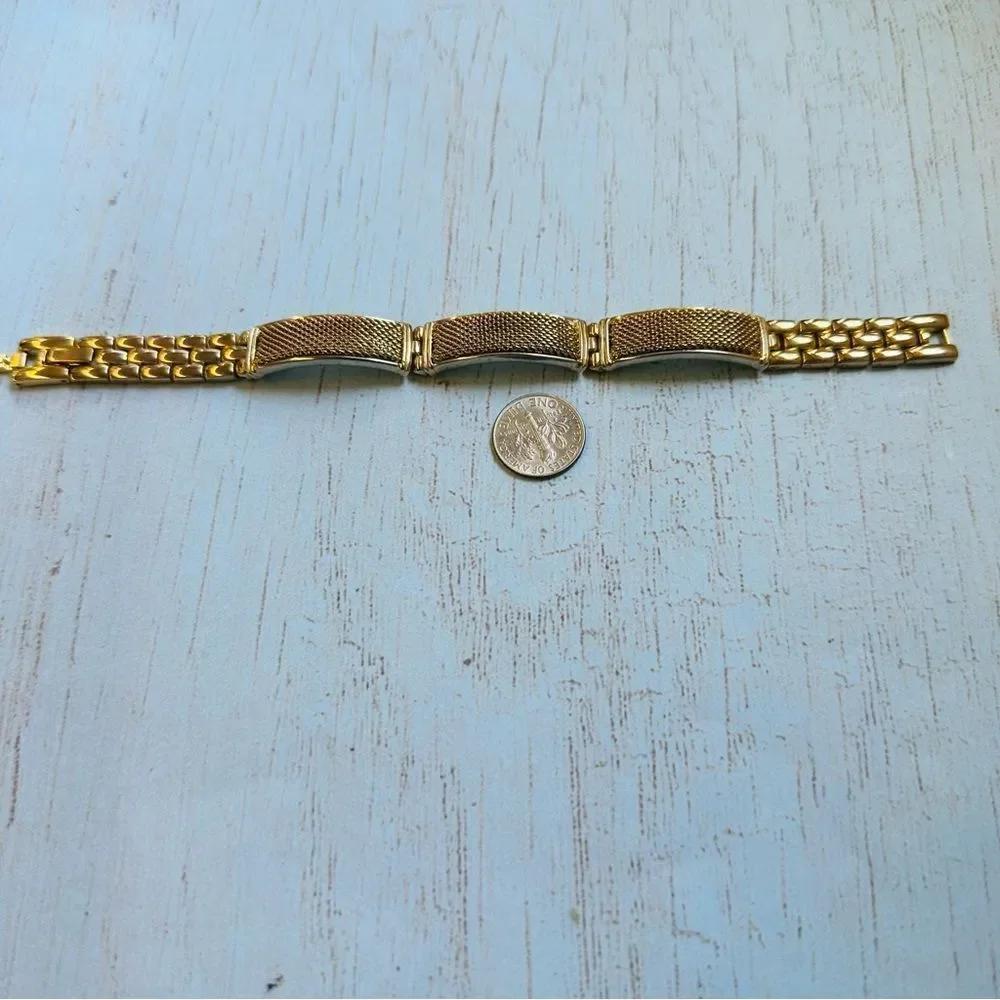 Vintage Gold Mesh‎ Panel Bracelet